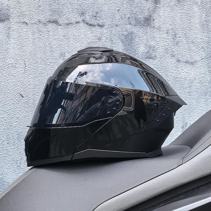 LVS motorcycle off-road helmet racing double lens flip open helmet DOT