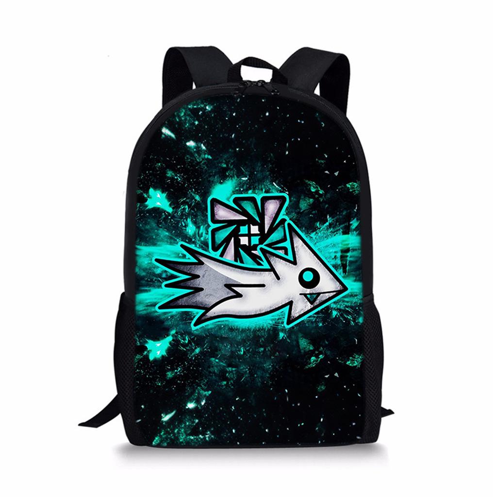 Trendige Beliebte Geometry Dash Notizbuch Rucksäcke Schüler Schultaschen 3D Druck Oxford Wasserdicht Jungen/Mädchen Laptop Rucksäcke