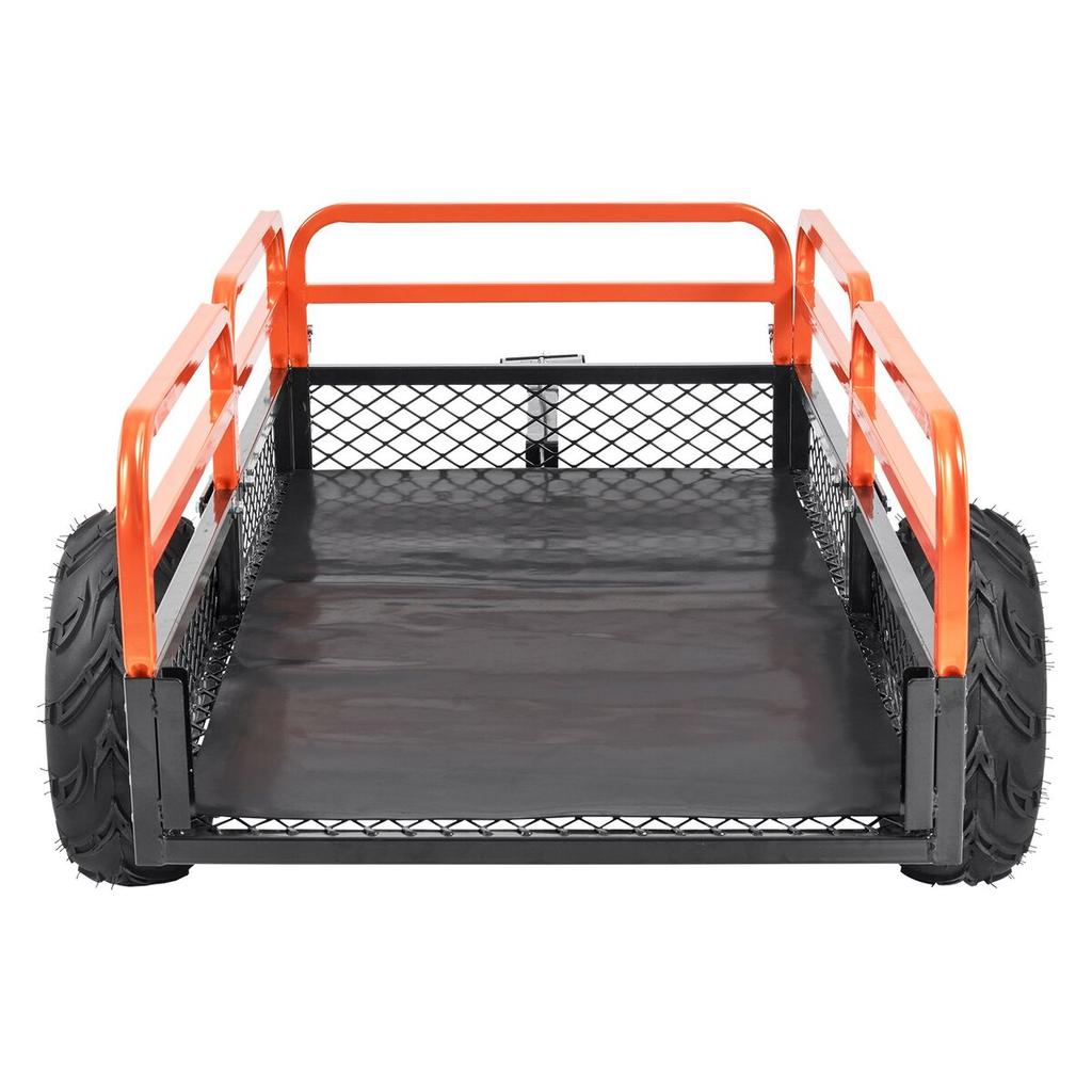 Robuuste Stalen ATV Kiepwagen, Laadvermogen 1500 Pond 15 Kubieke Voet, Trekhaak Kiepwagen Tuinwagen, met Afneembare Zijkanten en 2 Banden, voor
