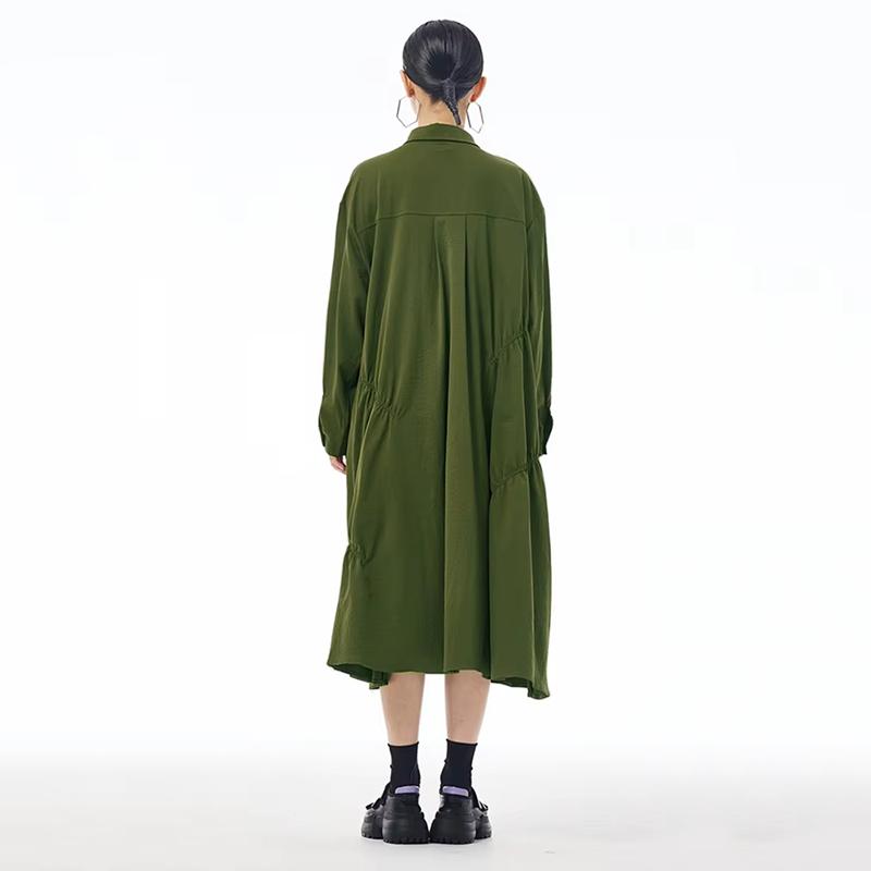 XITAO Fold Patchwork Solid Color Women Dress HQQ2448