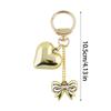 Lovely Heart Shaped Keychain Pendant Small Key Adornment Lightweight Keyring Charm Bowknot Key Pendant Metal Material