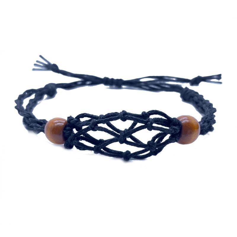 Net Bag Adjustable Bracelet Cord Empty Without Stone Crystal Holder Bracelet Natural Healing Gem Macrame Bracelet Decor