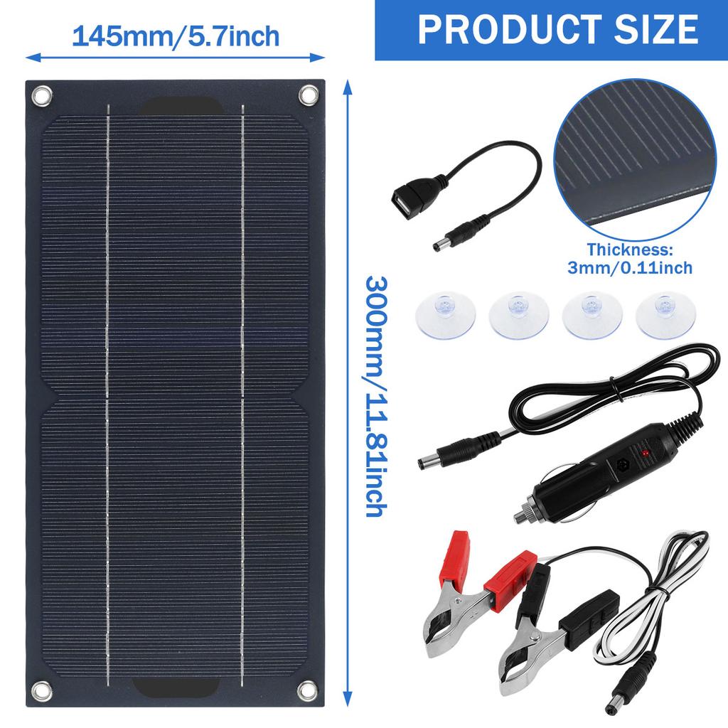 30W Solar Trickle Charger IP65 Car Battery Solar Panel Charging Kit 12-24V Solar Battery Charger For Car RV Boat Motorcycle