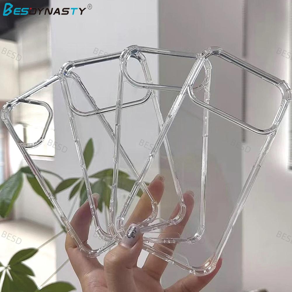 Hybrid Hard Acrylic Clear Case for iPhone 17 17 Air 17 Pro Max 16 15 14 13 12 11 ProMax Airbag Shockproof Transparent Back Cover