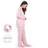 SAZAC Hello Kitty Shirt Powder Long Sleeve and Pants Dot Hello Kitty Design Pajamas, Stretch, Women's, Set, Loungewear, (Apricot/L/SAN1786)