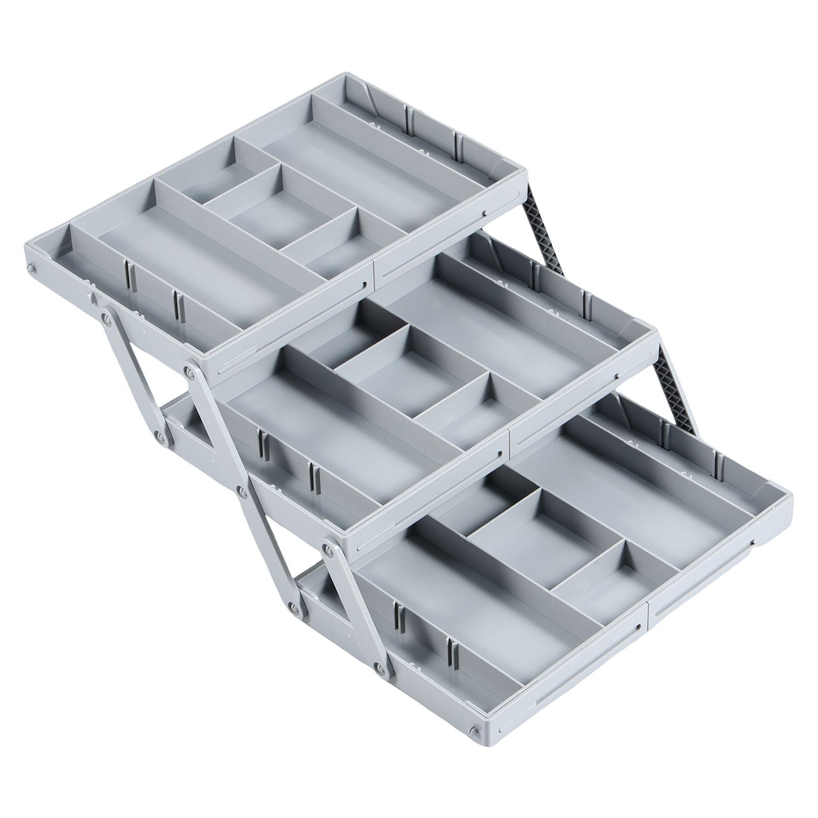 

2/3-уровневый складной органайзер для ящиков, расширяемый органайзер для стола, лотки с регулируемыми отсеками для офиса, кухонных принадлежностей