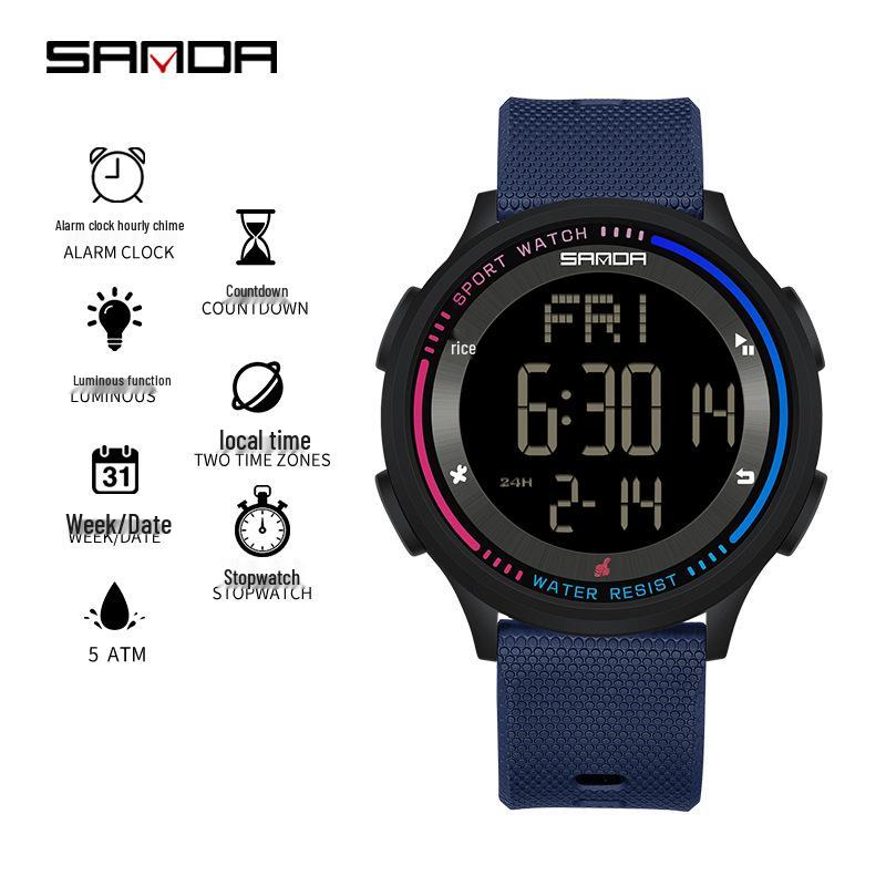 Sanda New Youth Luminous Waterproof Student Watch - Unisex Design for Middle Schoolers