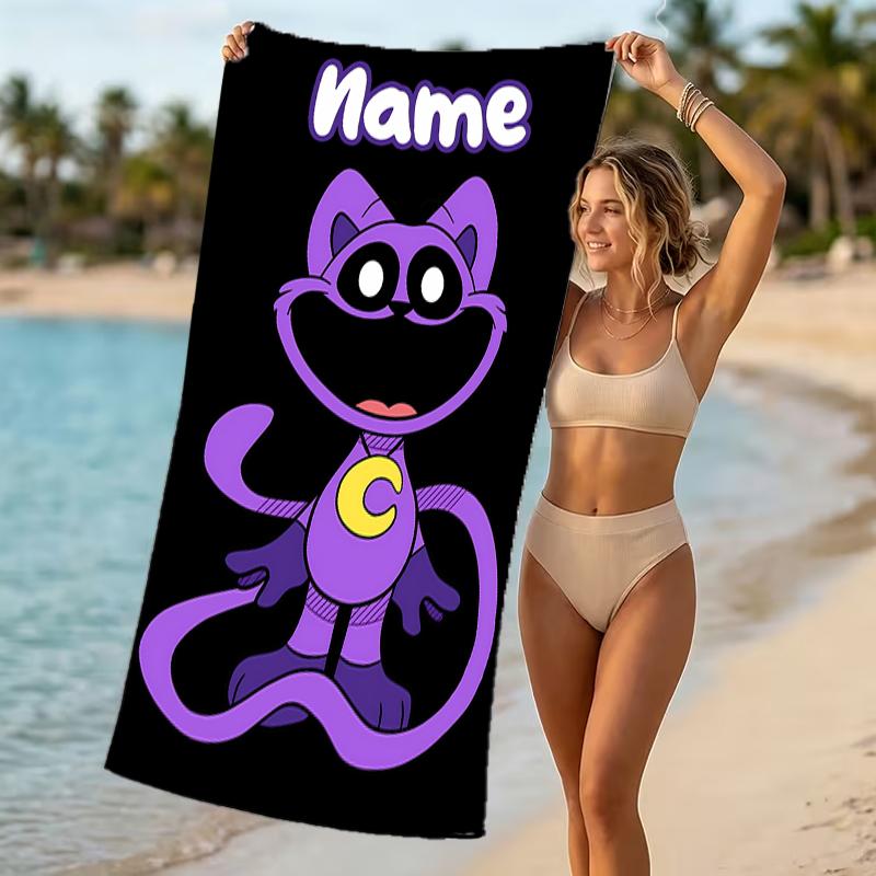 Customizable personalized beach towels Smiling Critters themed designs.Suitable for the beach, yoga, sports;ideal as beach accessories