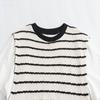 Fashion Style 2024 Summer New Arrival Women's Clothing Stylish Casual Easiest for Match Round Neck Patchwork Stripes T-shirt 5644340