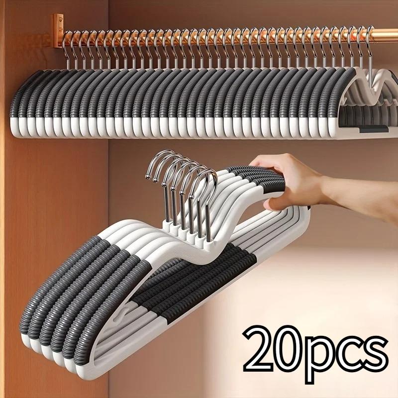 Plastic Clothes Hangers Space Saving Non Slip Short Neck Wardrobe Organizer for Home Dorm Bedroom Storage 20pcs Clothing Rack
