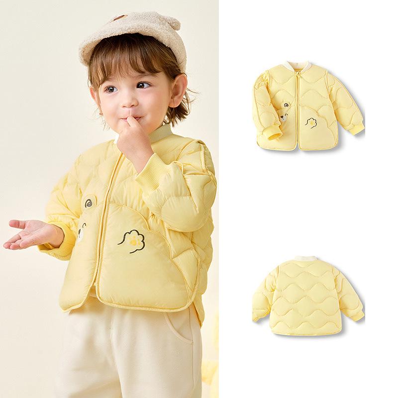 Balabala Kids' Water-Resistant Lightweight Down Baseball Jacket, Unisex, 2025 Autumn/Winter Collection.