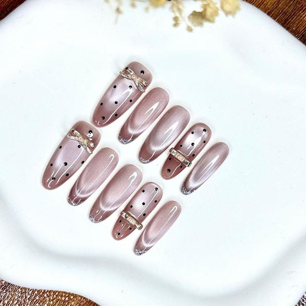 Crystal Fragrance Polka Dot Girl Handmade Wearable Nail Stickers