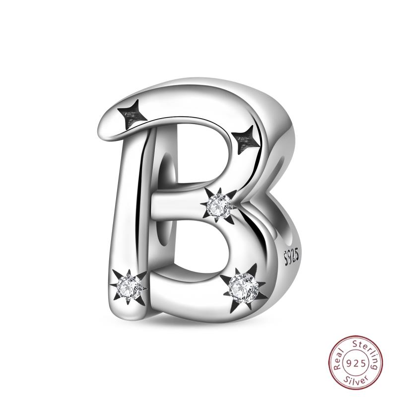 New Copper 26 Alphabet A-Z Charms Star Letter Beads Suitable For Diy Bracelet Women Jewelry Making