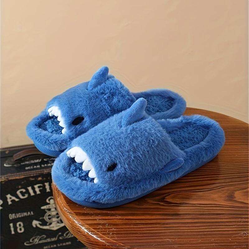 

Men S Cute Cartoon Shark Slippers - Non-Slip, Cozy Fleece Lined Indoor/Outdoor Slippers with Rubber Sole, Perfect for Home & Vacation 36-37 синій