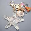 Crystal Women Starfish Accessories Shell Pearl Shell Keychain Key Chains Starfish Keychain Key Ring