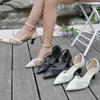 Fashion Women Sandals Outdoor New Pointed Shallow Mouth Thick Heel High Heels Shoes Women Platform Anti-slip Elegant Hollow Sandals