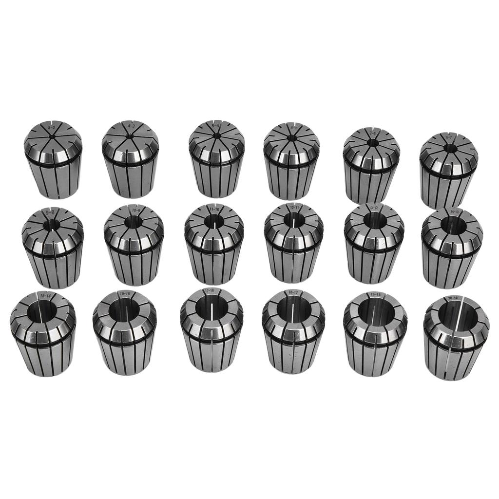 18Pcs ER32 Spring Collet Carbon Steel Milling Lathe Chuck Set for CNC Engraving Machine 3?20mm