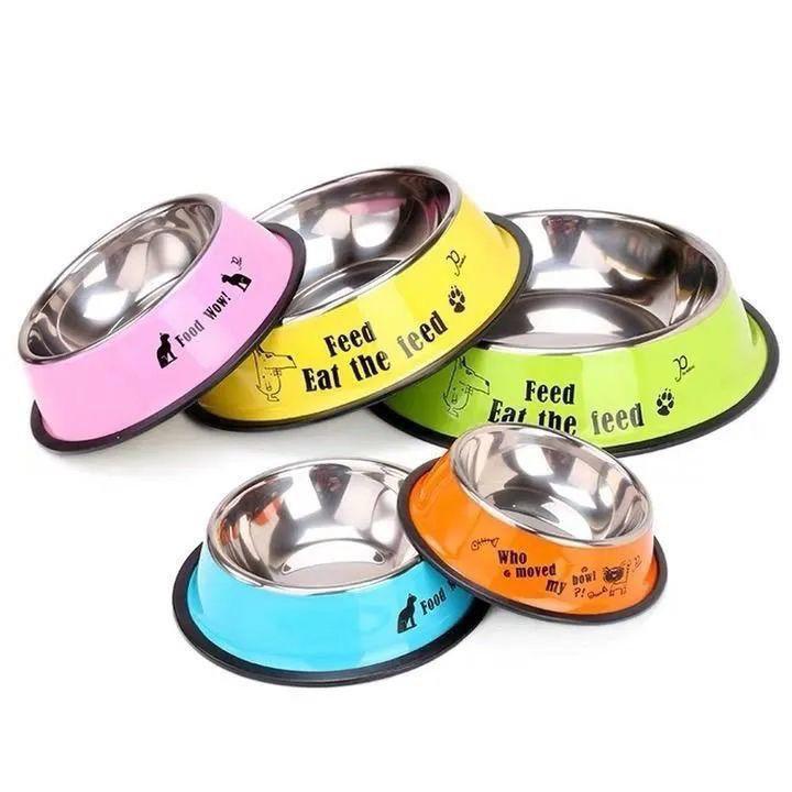 Anti-Spill Stainless Steel Pet Bowl for Dogs & Cats - Available in Small & Large Sizes