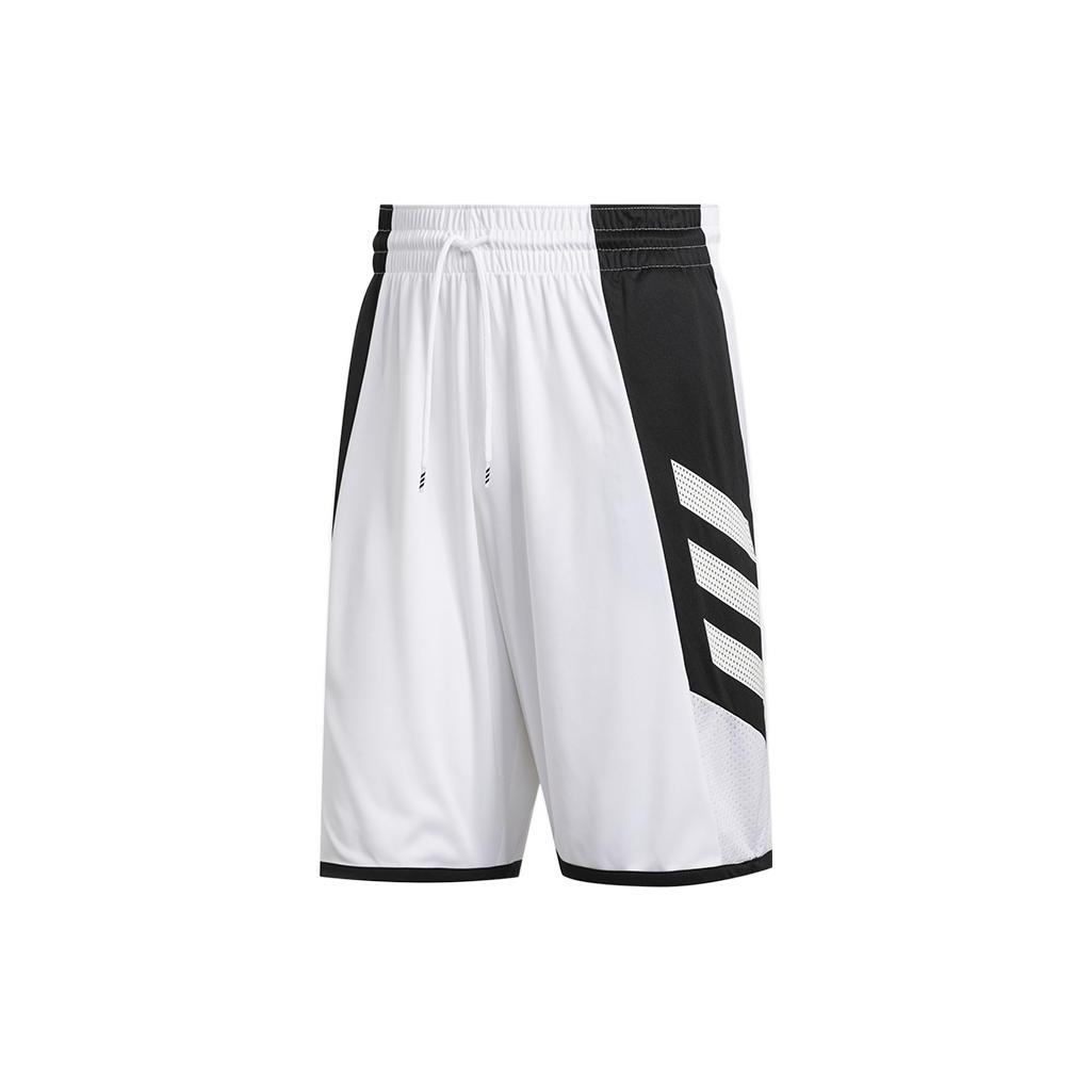 Adidas Basketball Shorts Men s White Moderate Straight Fit Pants GC8081 S