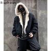 Winter Plush Jacket American Log Warm Jacket Men and Women Retro Stylish Hip-hop Simple Loose Leather Motorcycle Punk Jacket