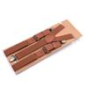 Jill Cool Solid Color Y-Shaped Leather Suspenders, 3-Clip, Adult, 2.5 cm