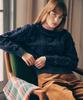 ROLAROLA Pompom Cable Knit Navy