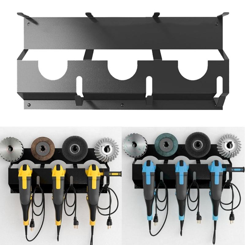 Space Saving Steel Angle Grinder Holder Stand for Efficient Tool Storage in Workshops and Garages Home Professional Use