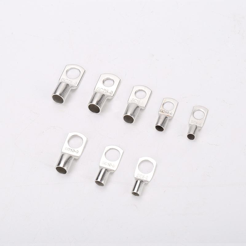 60Pcs Bolt Holes Tinned Car Copper Cable Lug Battery Terminal Group Wire Terminal Kit Connector Group Terminal Sc6-6 Sc16-8