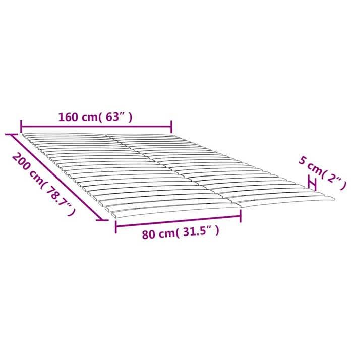 VidaXL Lattes de rechange pour sommier avec 48 lattes 2 pcs 80x200 cm, cadre de lit, sommier, Latte de rechange pour sommier 3203724