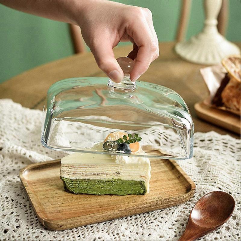 Bandeja de Bolo com Tampa Design Retangular Prático para Centro de Mesa de Jantar