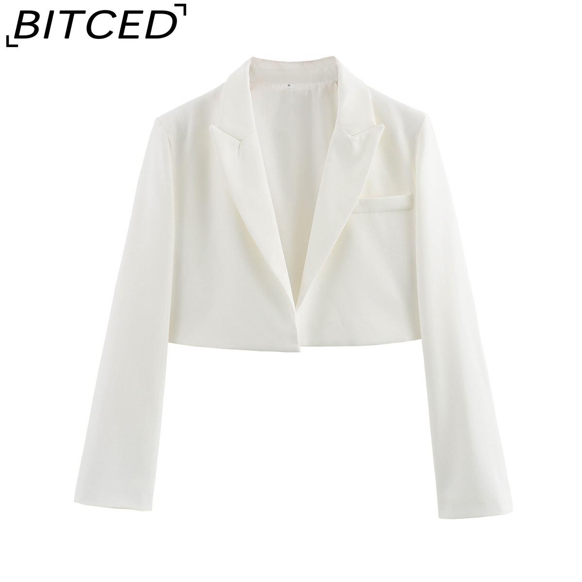 

Женская осенне-зимняя коллекция BITCED: Отличительный, Модный, Минималистичный Короткий Пиджак-Блейзер S белый