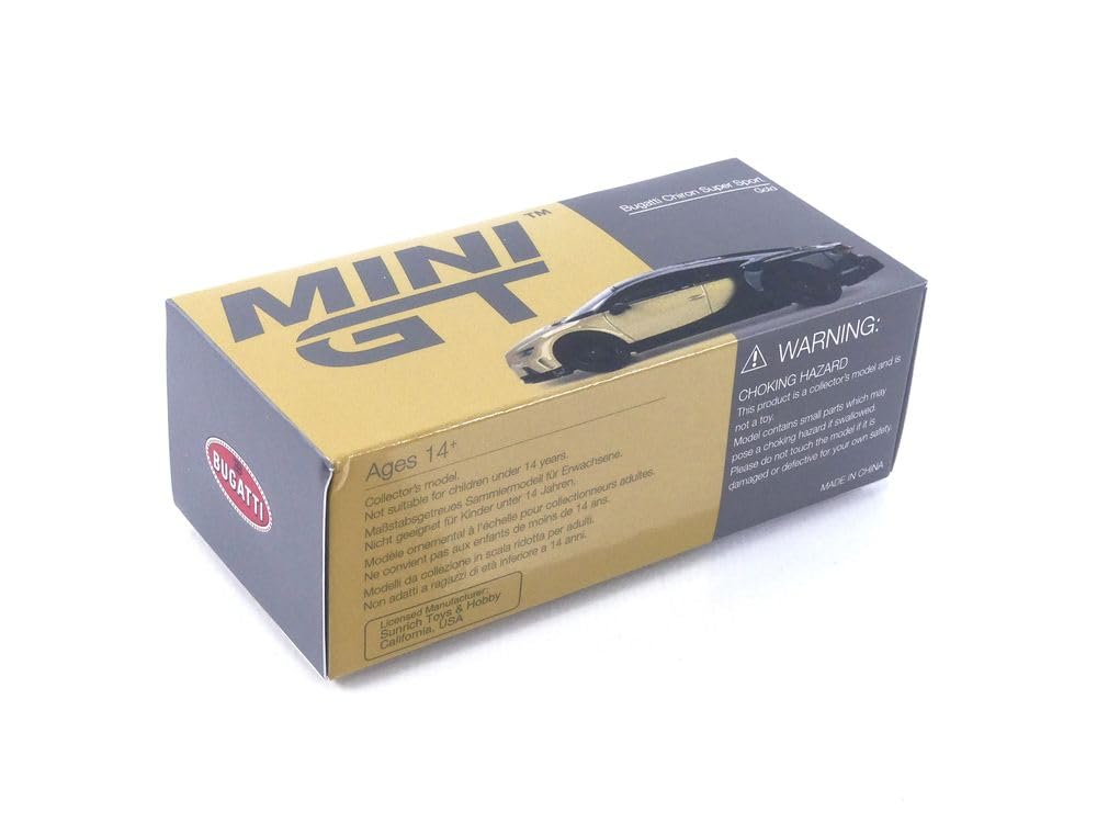 TrueScale Miniatures MINI GT Bugatti Chiron Super Sport Gold Finished Product 1/64 (Left-Hand Drive)