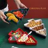 Plastic Christmas Tree Platter - Divided Serving Tray for Snacks, Candy, Fruits, Nuts & Desserts - Perfect for Holiday Parties & Tea Time
