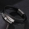 Men Bracelets Vintage Multilayer Leather Braid Bracelets Bangles Handmade Rope Wrap Bracelets Male Gift HipHop Rock Jewlery