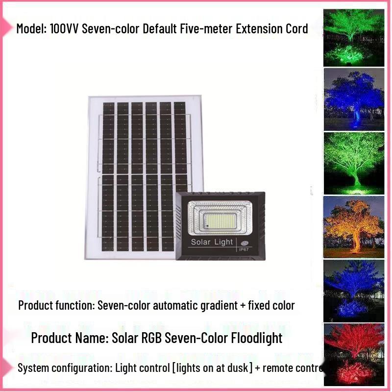 Cross-border RGB Seven-Color Outdoor Solar Landscape Lights for Park, Hotel, and Villa.