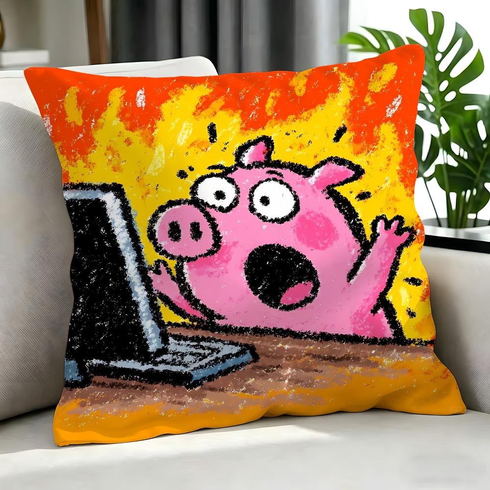Cartoon CCartoon Animals on Computer Cushion Cover Cushion Cover Set Pcs x x x Pillowcase Decorative Sofa HomeDecor