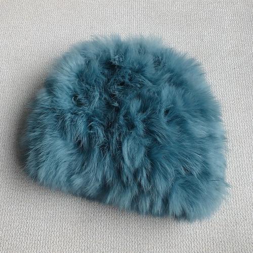 Rabbit Fur Hat Female Chuanxi White Fur Hat Fur Cold and Warm Plush Knitted Hat Cute Headgear Autumn and Winter