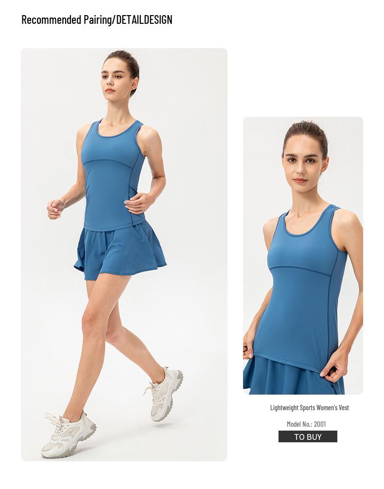Women's Quick-Dry Skort for Tennis, Dance, Yoga, and Fitness with Anti-Exposure Inner Lining.