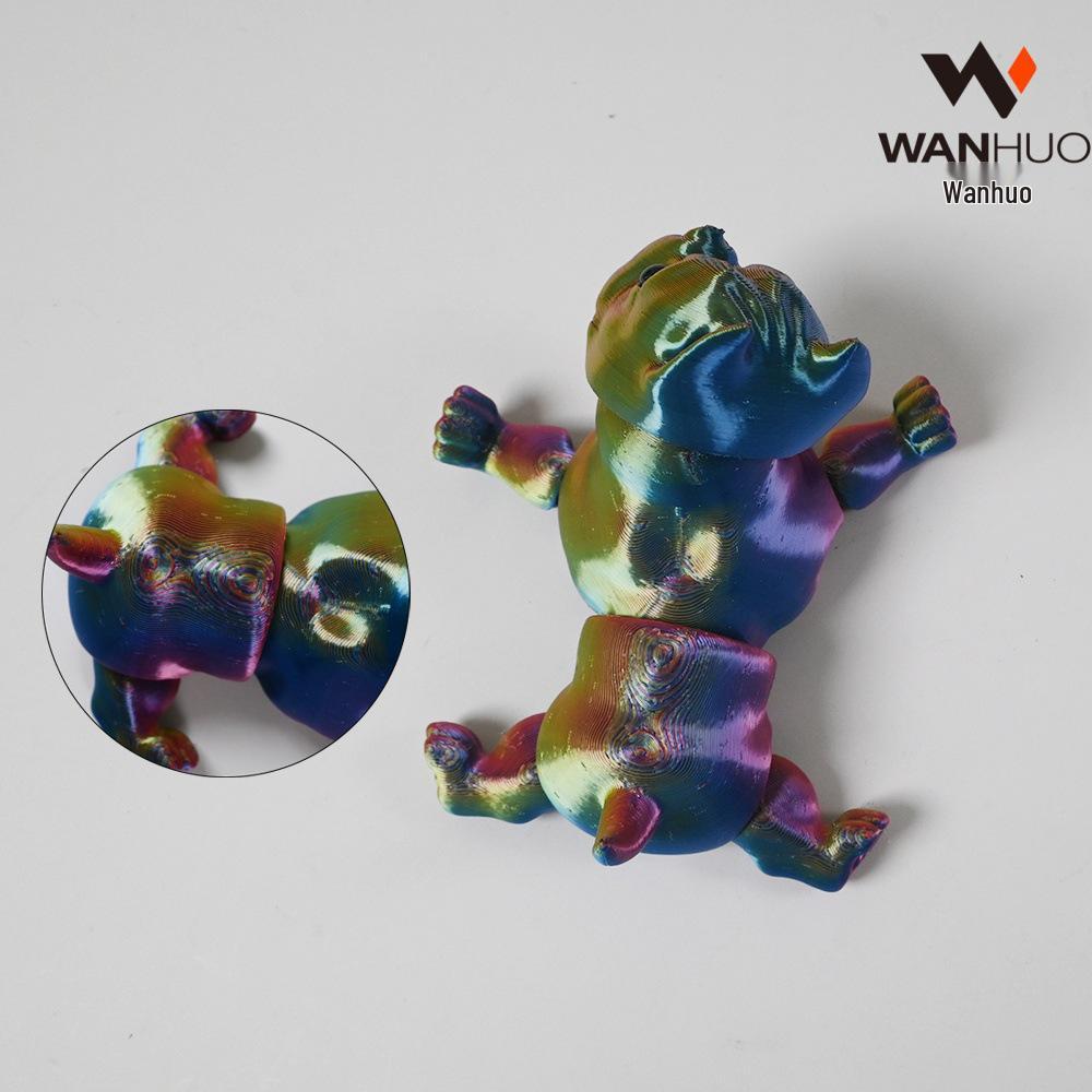 3D Printed Jointed French Bulldog Toy Model for Kids