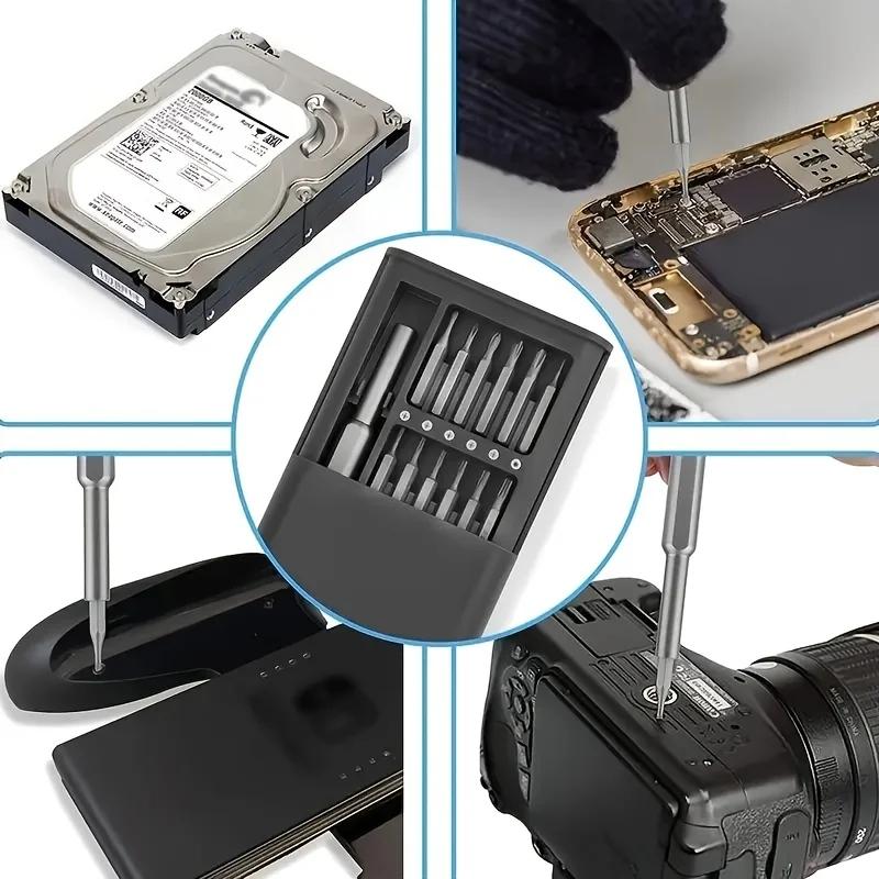 Manyetik Tornavida Seti 24'ü 1 Arada Kit Uçları Hassas Elektronik Bilgisayar PC Telefon Sökme Çok Fonksiyonlu Bakım Aracı