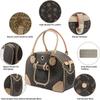 SBSGV Fashion Dog Carrier PU Leather Dog Handbag Dog Purse Cat Tote Bag Pet Cat Dog Hiking Bag, Brown, Large