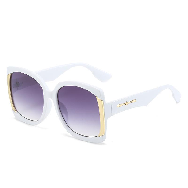 Fashion Modern Large Frame Sunglasses Concave Contrasting Color Colorful Sunglasses Women Ins Street Shot Glasses