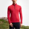 Fila Fashion Stand Collar Half Zip Knit Slim Fit Long Sleeve T-Shirt Men Tops Dark-Rose A11M517210FWI