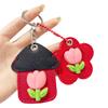 2Pcs Elegant Tulip Key Holder Faux Leather House Shape Keychain