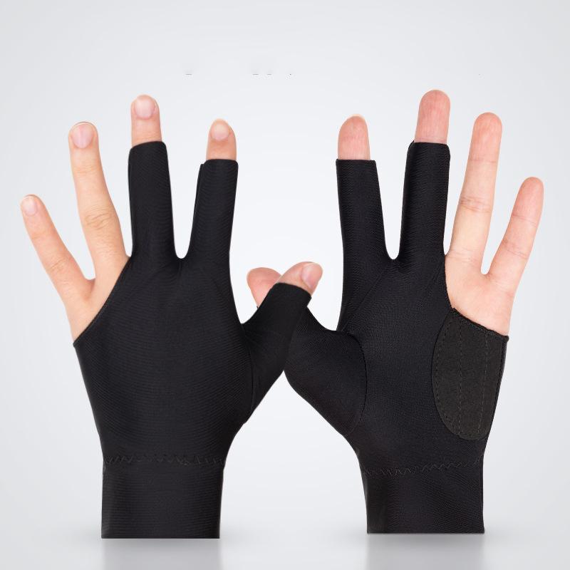1Pc Spandex Snooker Billiard Cue Glove Pool Left Hand Open Three Finger Accessory Professional Billiards Gloves Left Hand Cover