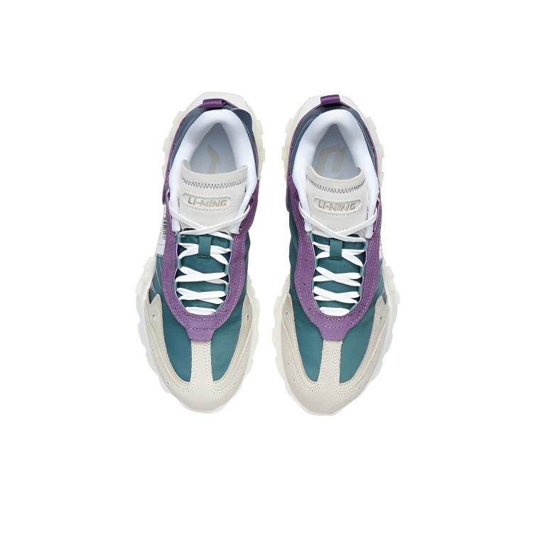 Li Ning Overload Reflective Culture Shock Absorption Non-Slip Low-Top Casual Shoes Women Casual Shoes Blue Spruce-Green ARYR026-5