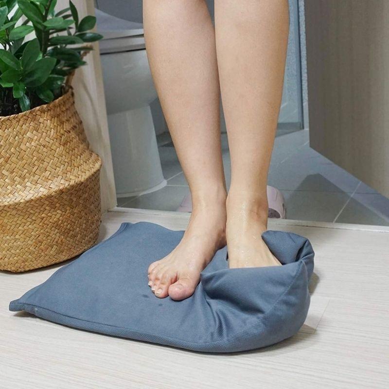 (Homlly Soft Diatomite Floor Bath Mat with Washable Cover (Design) (X2PCS)