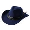 Dark purple Cowboy Hat New Jazz Knight hat cowboy hat monochrome felt hat men's and women's large brim outdoor hat
