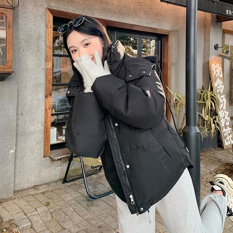 Loose Bread Clothes Casual Short Down Cotton Clothes Female Couples Thickened Niche Design Thickened Cotton Clothes Jacket
