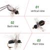 6pcs/Box Fly Fishing Flies Dry Fly Black Foam Ant for Riverine Trout, Panfish, Bass, Grayling, and Carp Fishing Lures